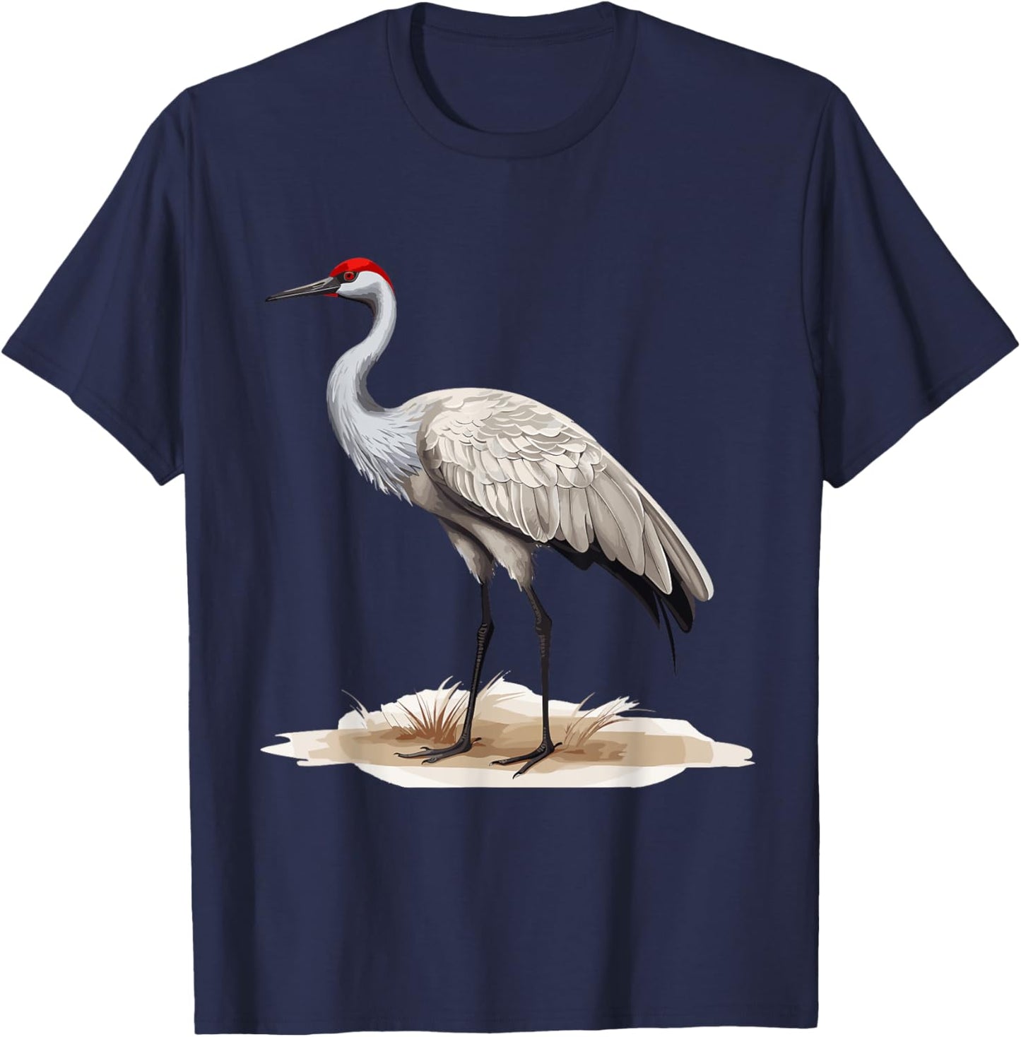 Sandhill Crane Birder Birding T-Shirt - T-Shirt | Navy