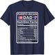 Puerto Rican Dad Nutrition Facts Boricua Puerto Rico PR Flag T-Shirt - T-Shirt | Navy