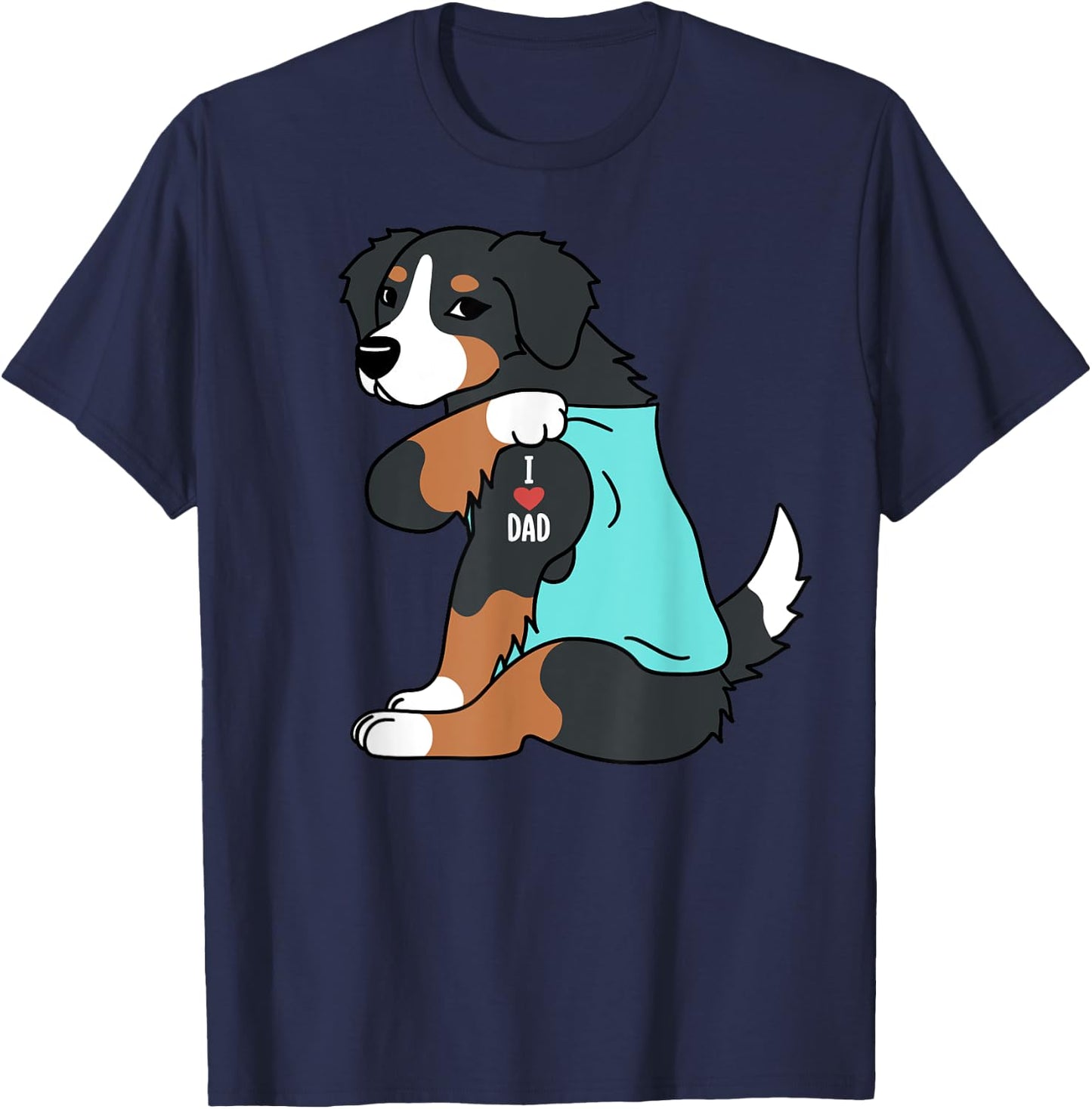 Bernese Mountain Dog I Love Dad Funny Dog Women T-Shirt - T-Shirt | Navy