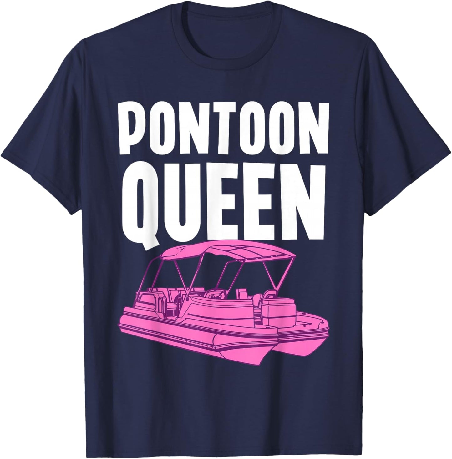 Best Pontoon Queen Art Girls Pontoon Boat Captain T-Shirt - T-Shirt | Navy