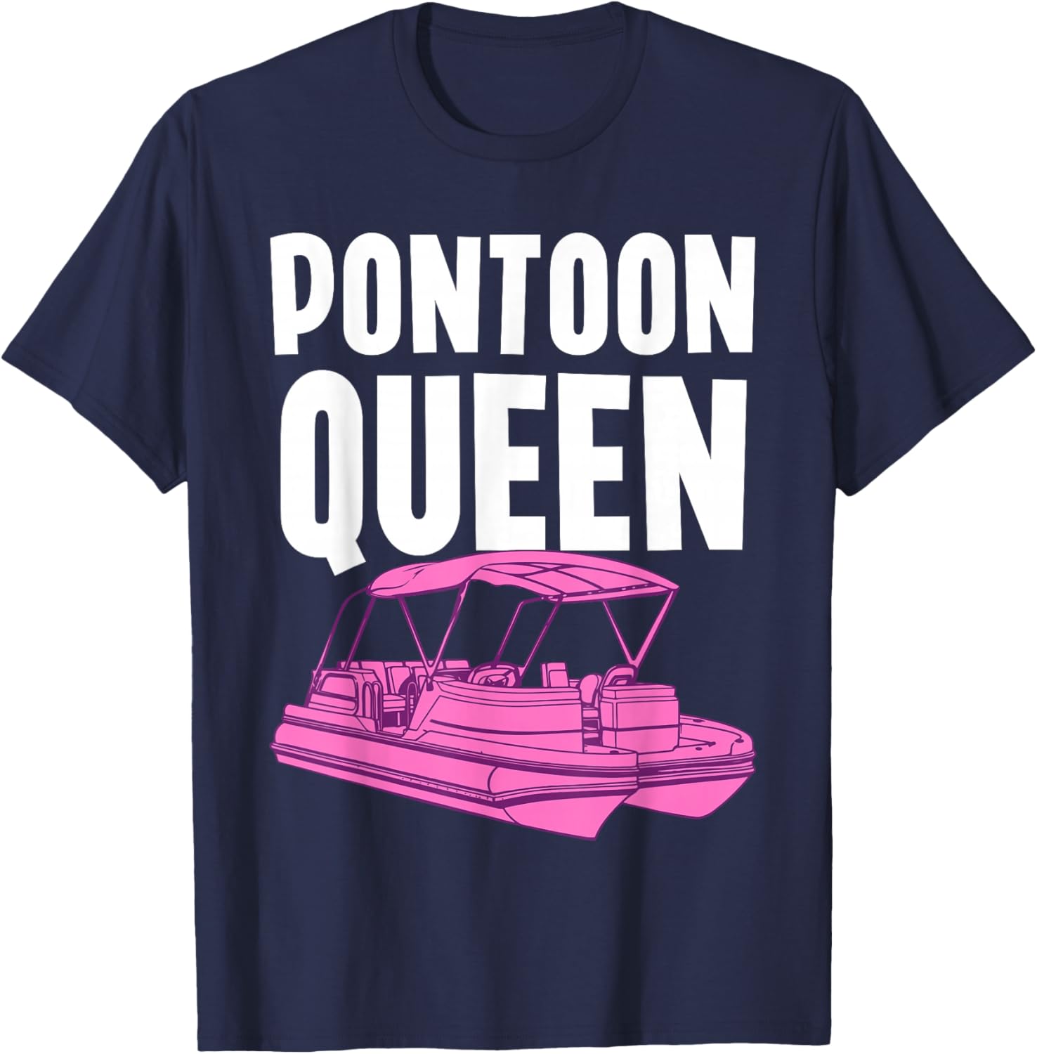 Best Pontoon Queen Art Girls Pontoon Boat Captain T-Shirt - T-Shirt | Navy
