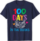 100 Days in The Books - Book Lover English Reading Teacher Women Kids T-Shirt - T-Shirt | Navy