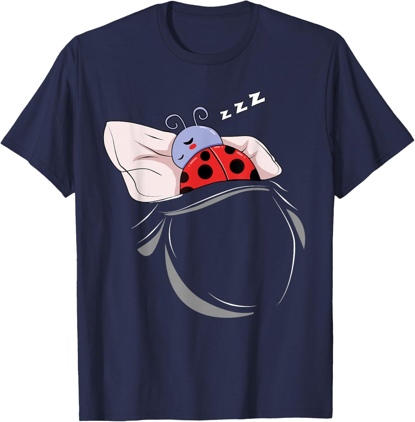Funny Ladybug Merch , Men & Kids Ladybug Sleeping Beetle Pajamas Nap PJs Outfit Gift Ladybug T-Shirt - T-Shirt | Navy