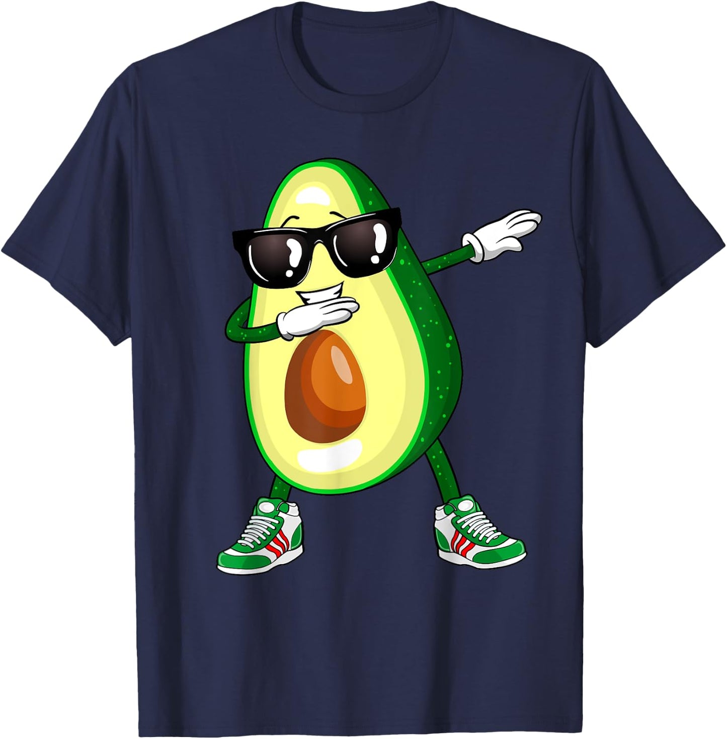 Dabbing Avocado Shirt Funny Vegan Food Lover Kids Women T-Shirt - T-Shirt | Navy