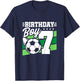 Kids Soccer Birthday Party - 7 Year Old Boy - 7th Birthday T-Shirt - T-Shirt | Navy