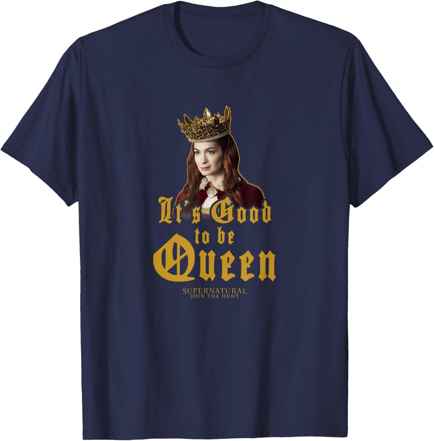 Supernatural : Charlie It's Good To Be Queen - Women's Small Black Short Sleeve Cotton Polyester Modern Classic T-Shirt - T-Shirt | Navy