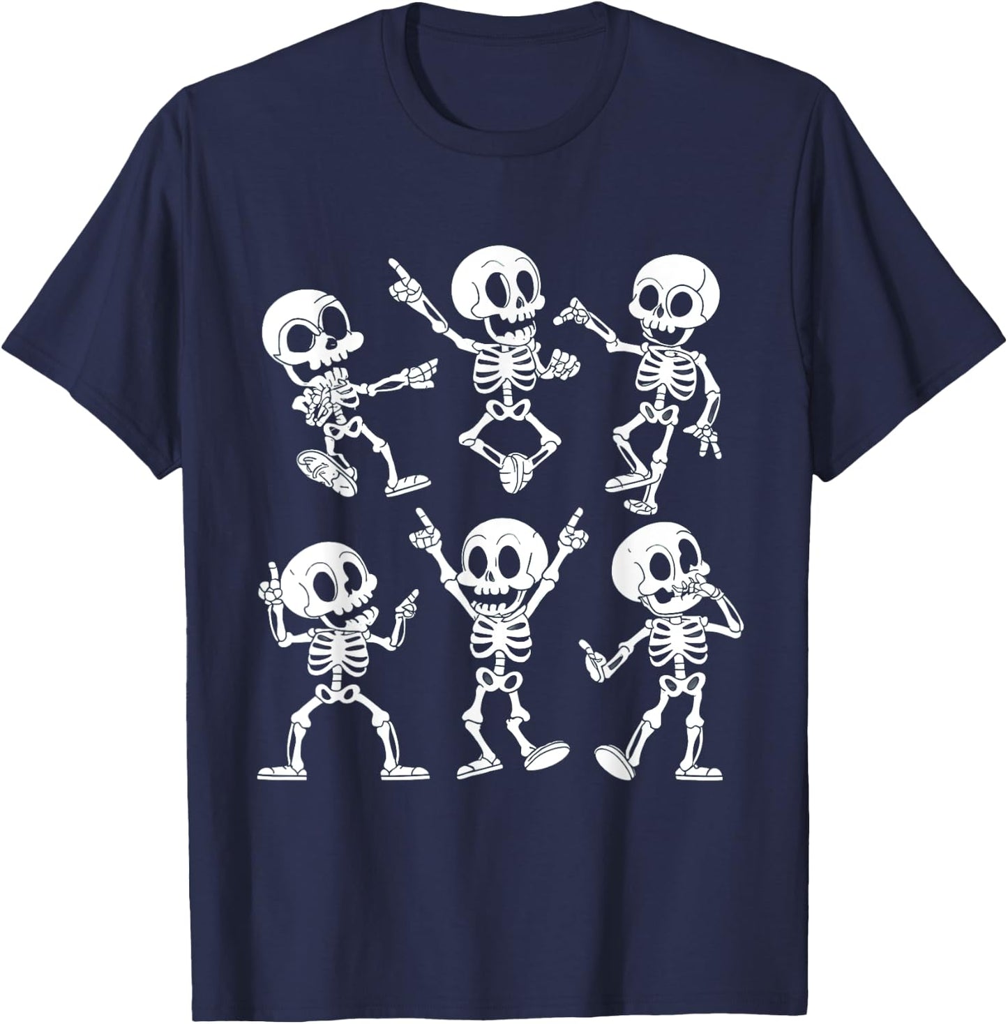 Dancing Skeletons Cute Funny Halloween Skeleton Dance T-Shirt - T-Shirt | Navy