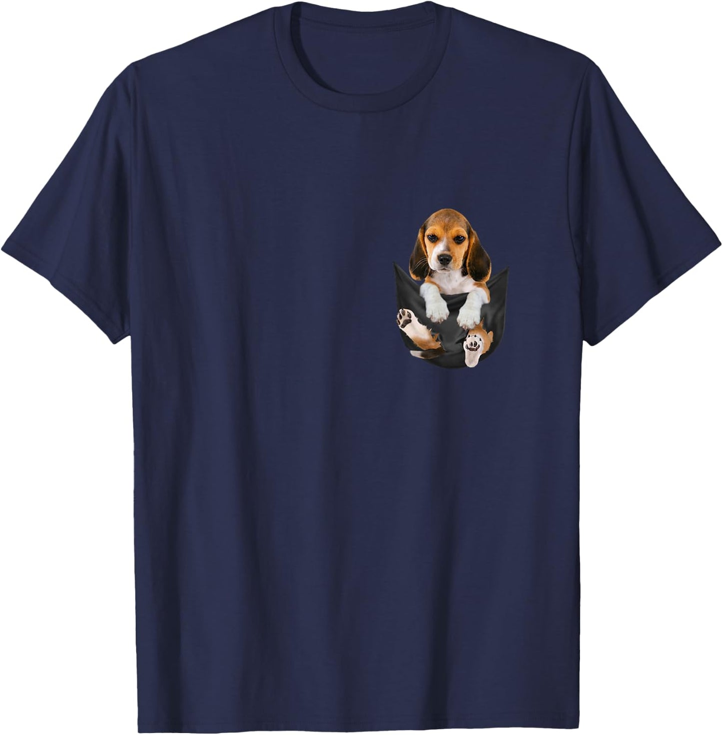 Dog Lovers Gifts Beagle In Pocket Funny Dog Face T-Shirt - T-Shirt | Navy