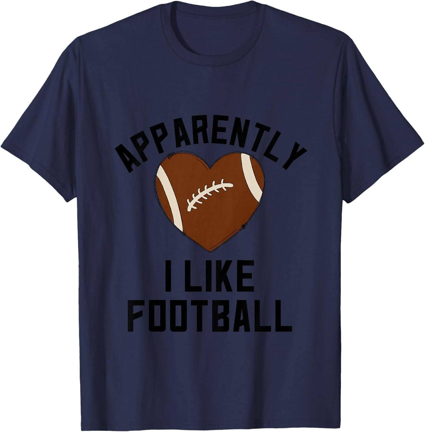 Kids Pink Football Shirts For Girls Apparently I Like Football T-Shirt - T-Shirt | Navy