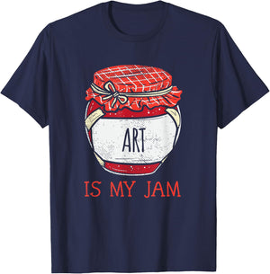Fun Cute Art Is My Jam T-Shirt - T-Shirt | Navy