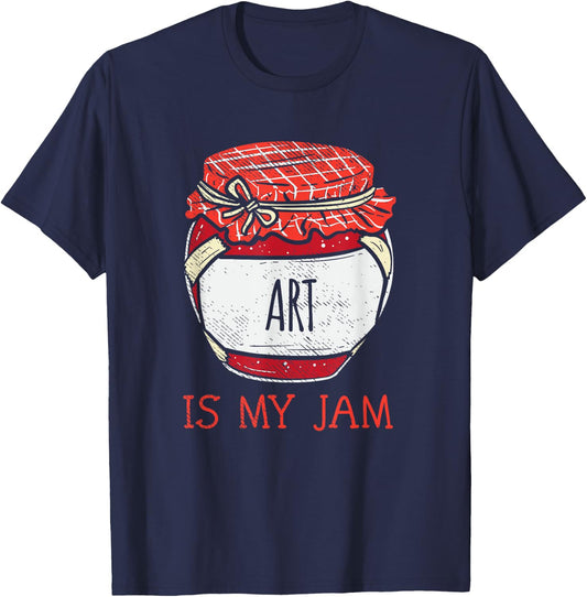 Fun Cute Art Is My Jam T-Shirt - T-Shirt | Navy