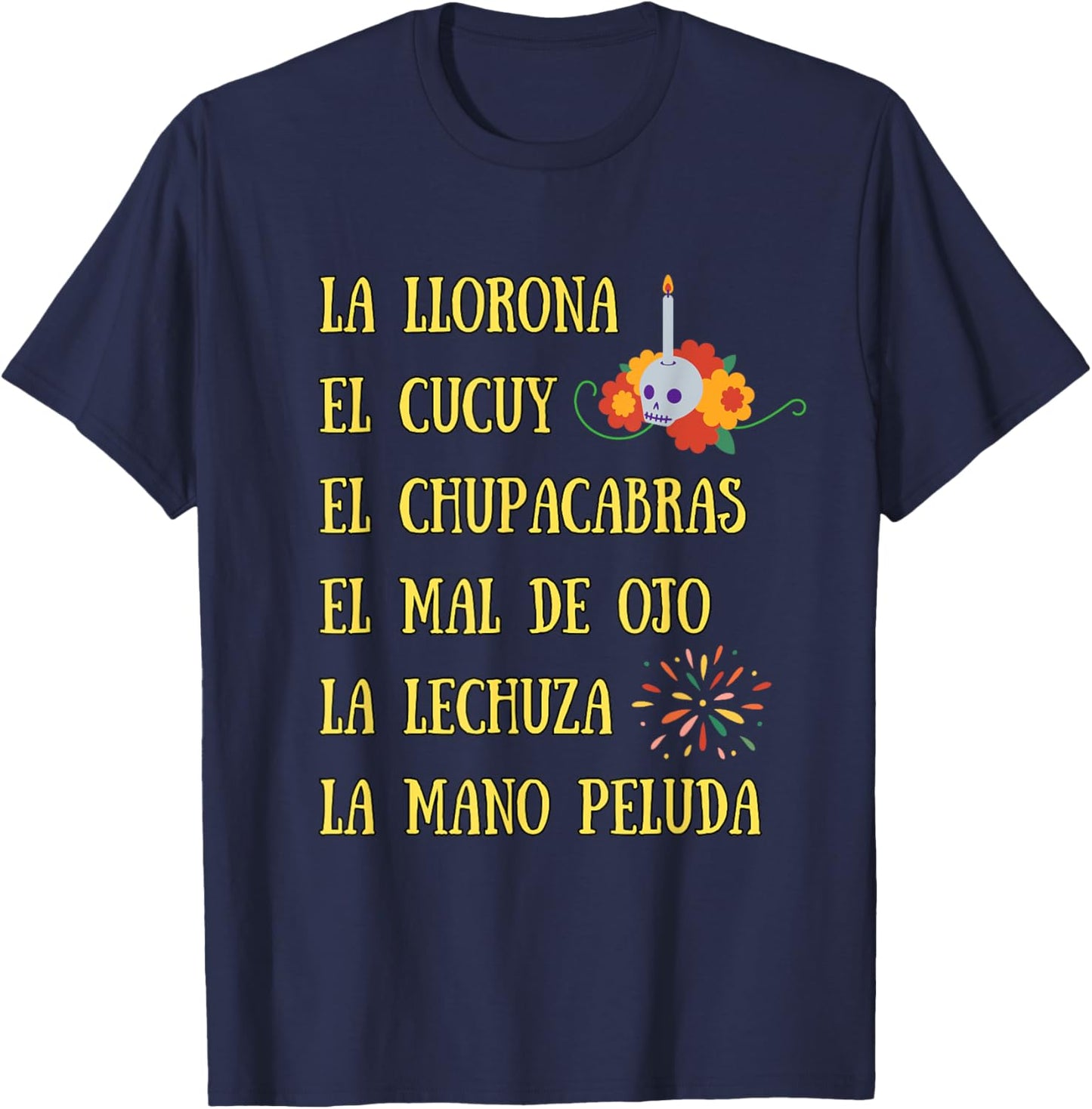 La Llorona and all Scary Spanish Mexican Halloween T-Shirt - T-Shirt | Navy