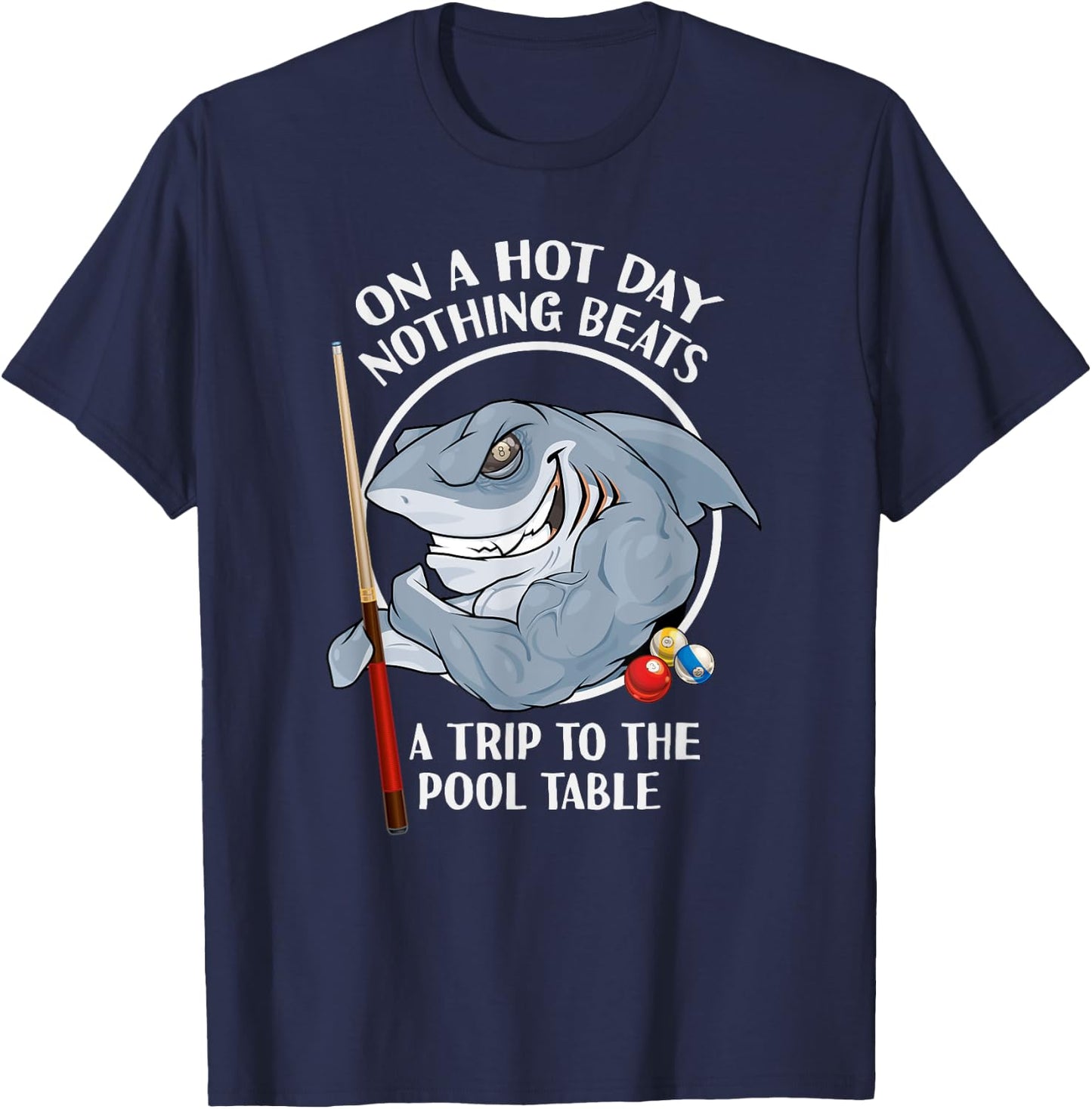 Pool Room Meme Pool Shark Pun Cue Chalk Rack 'Em T-Shirt - T-Shirt | Navy