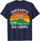 Retro Funny Motivational Capybara Lovers Don't Worry Be Cappy Funny Capybara Riding On A Crocodile -Children & Animal Lovers T-Shirt - T-Shirt | Navy