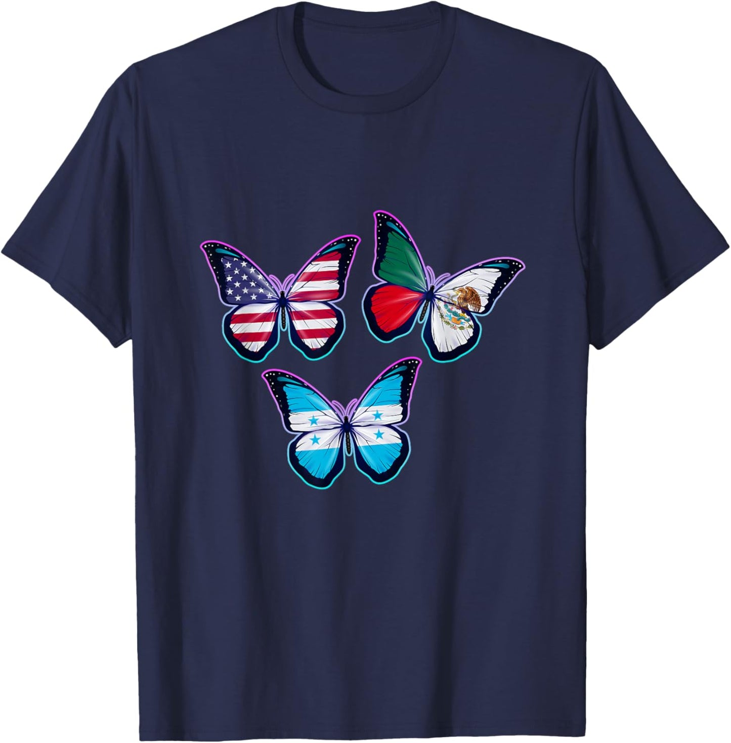 Multiculti Heritage. Mexico, Honduras and the USA T-Shirt - T-Shirt | Navy