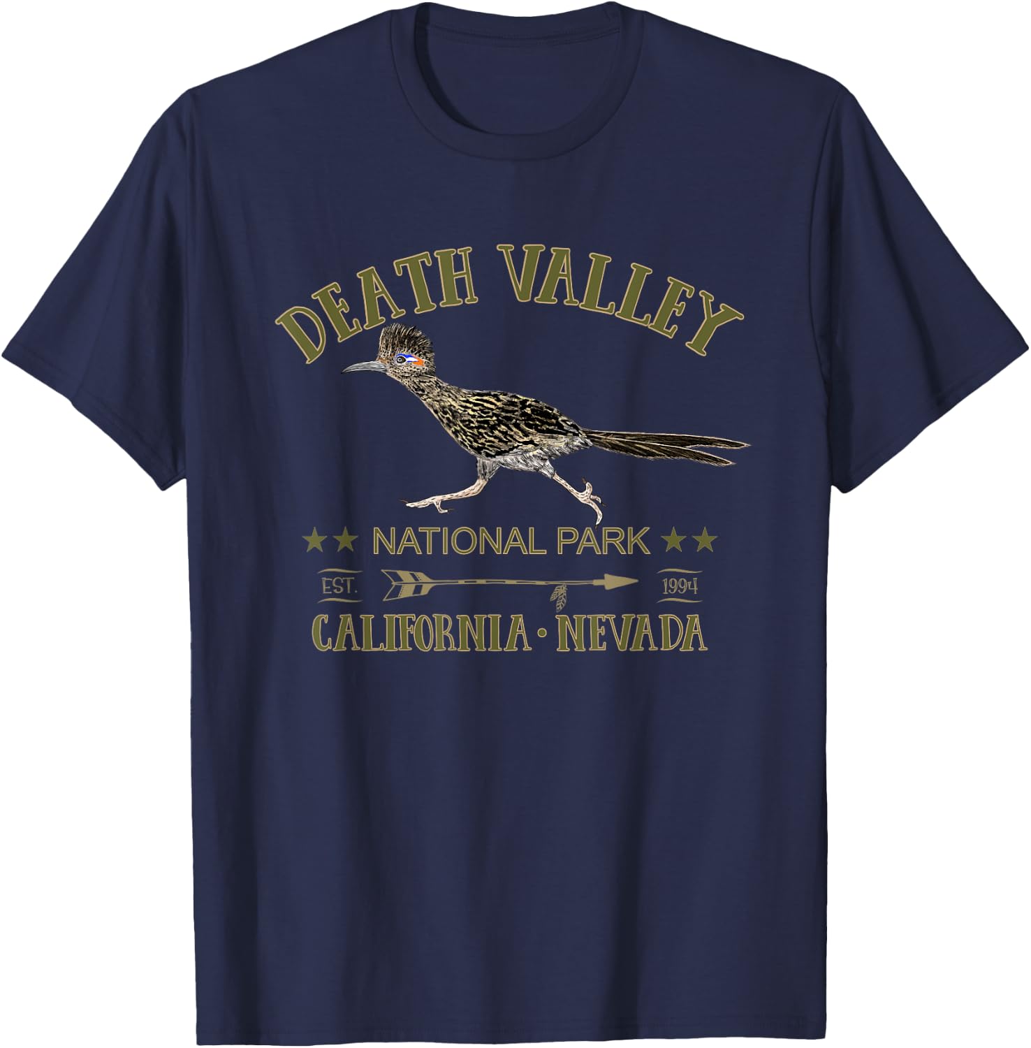 Death Valley National Park Roadrunner California Nevada T-Shirt - T-Shirt | Navy