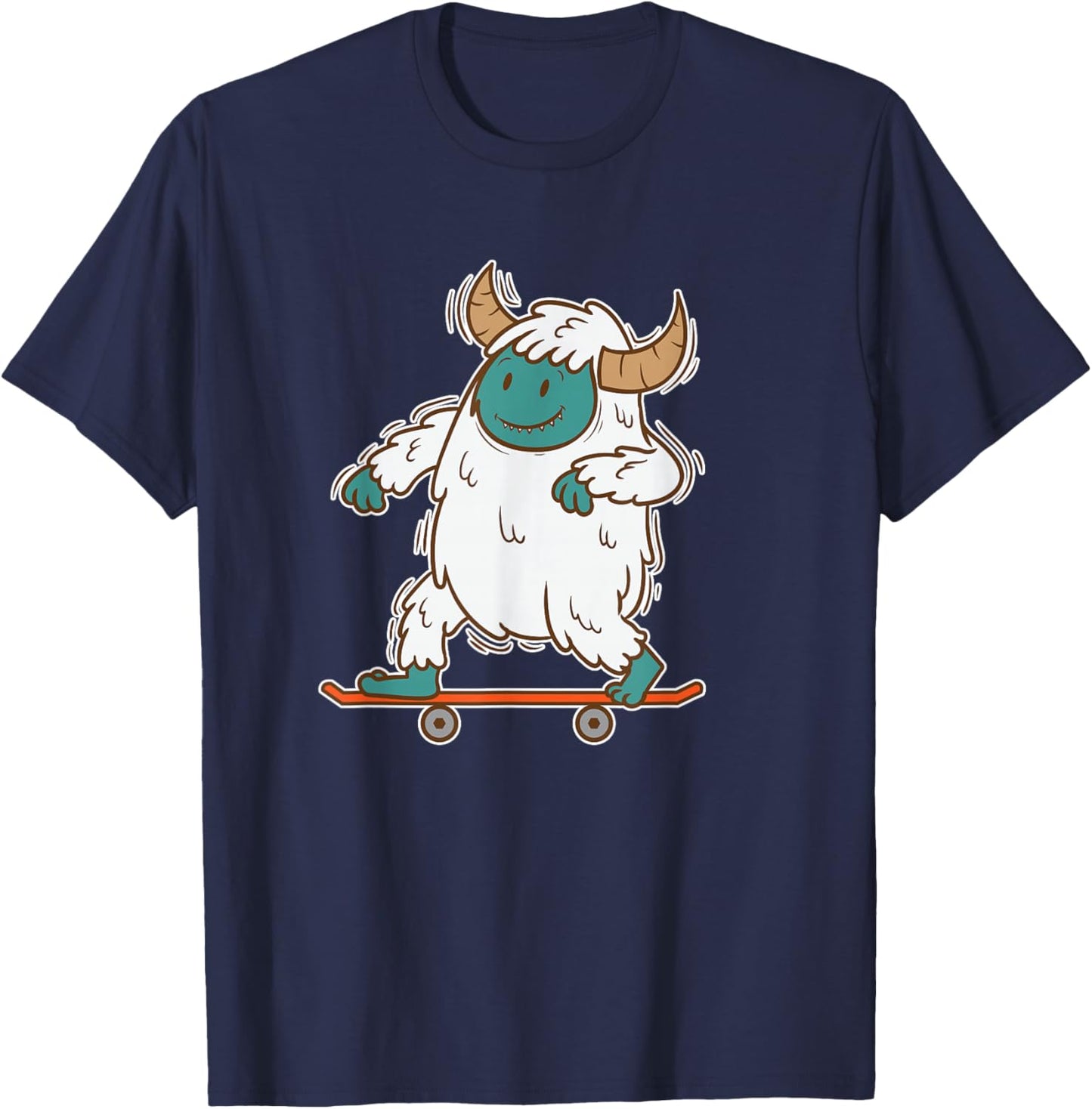 Yeti skating Snowman T-Shirt - T-Shirt | Navy