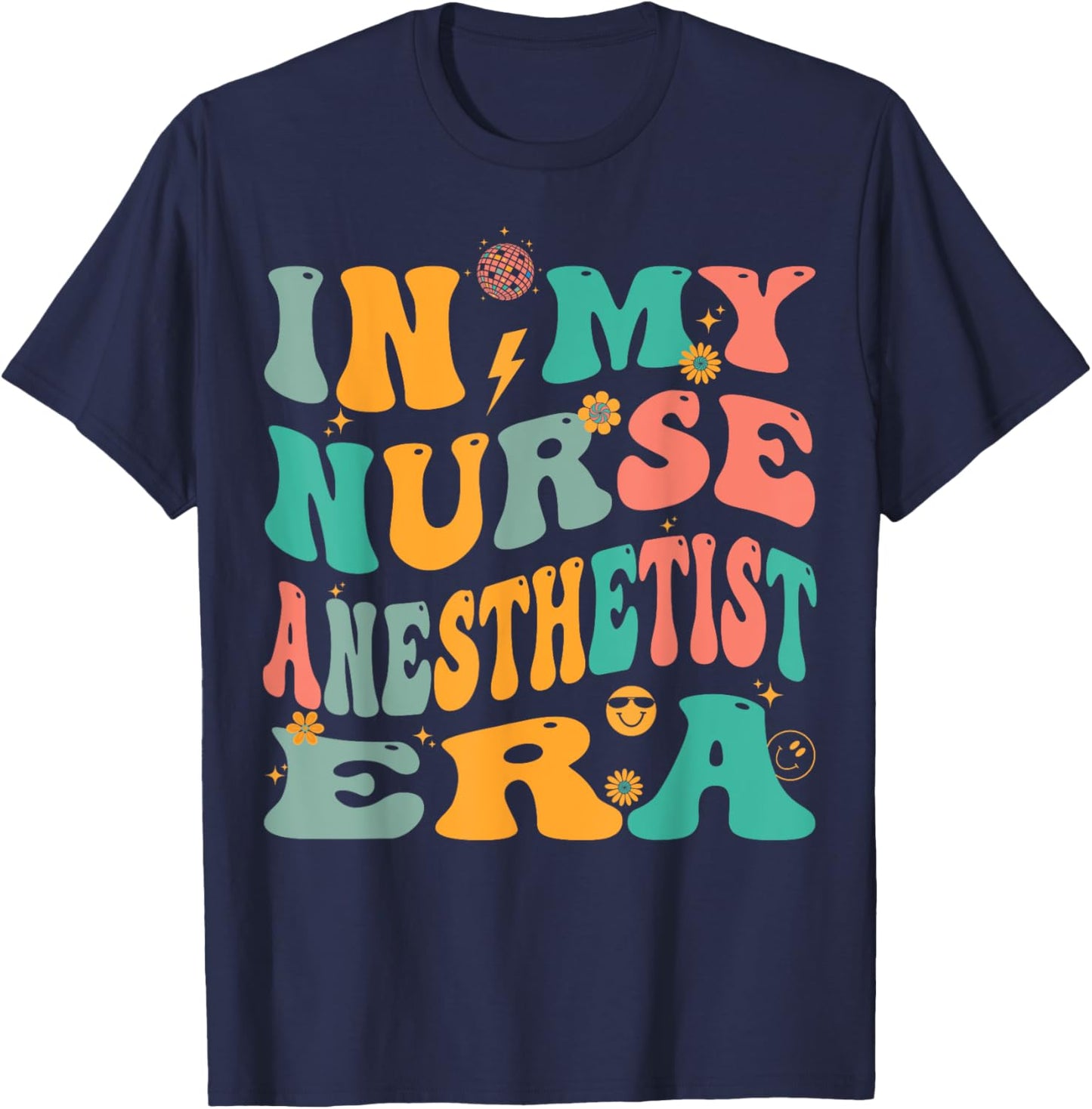 In My Nurse Anesthetist Era Retro CRNA T-Shirt - T-Shirt | Navy