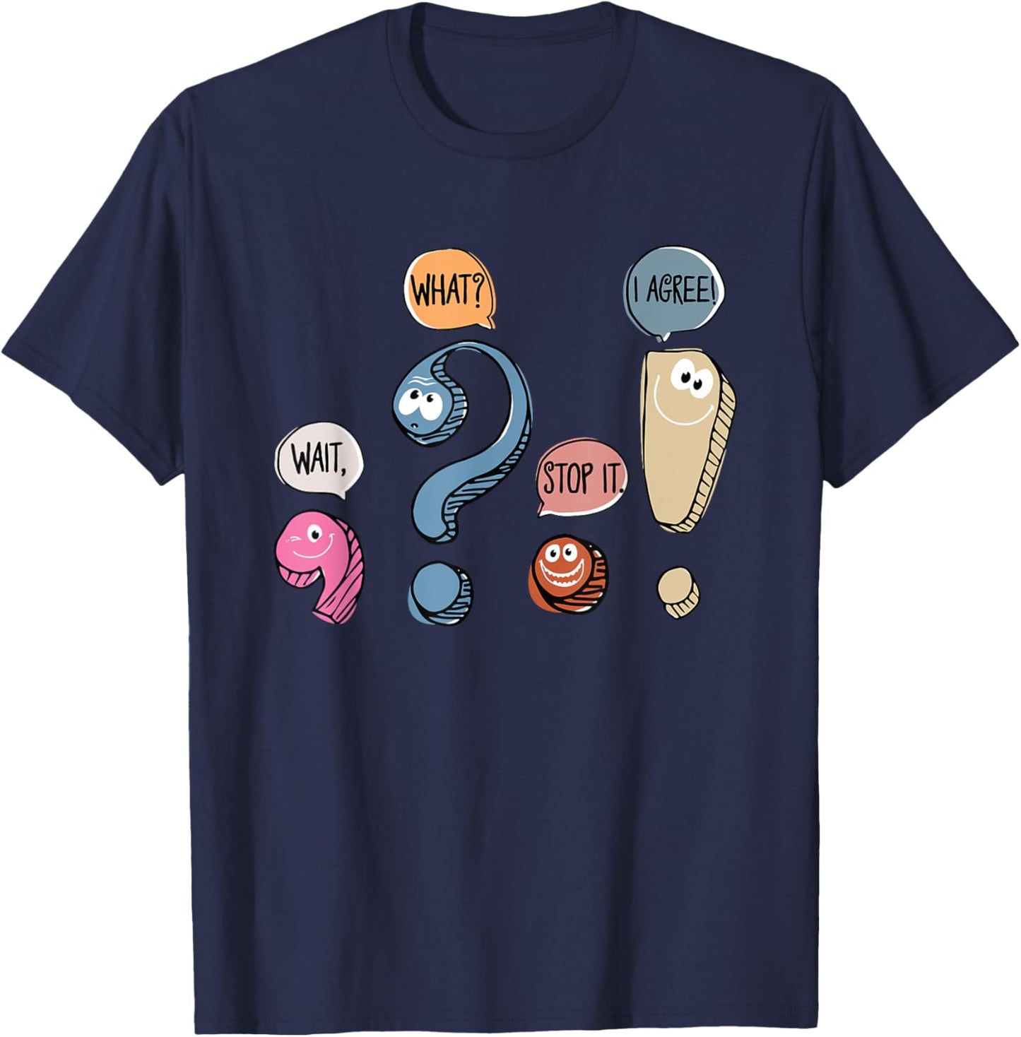 Funny Grammar Teacher Punctuation Gift English Teacher Men Women T-Shirt - T-Shirt | Navy