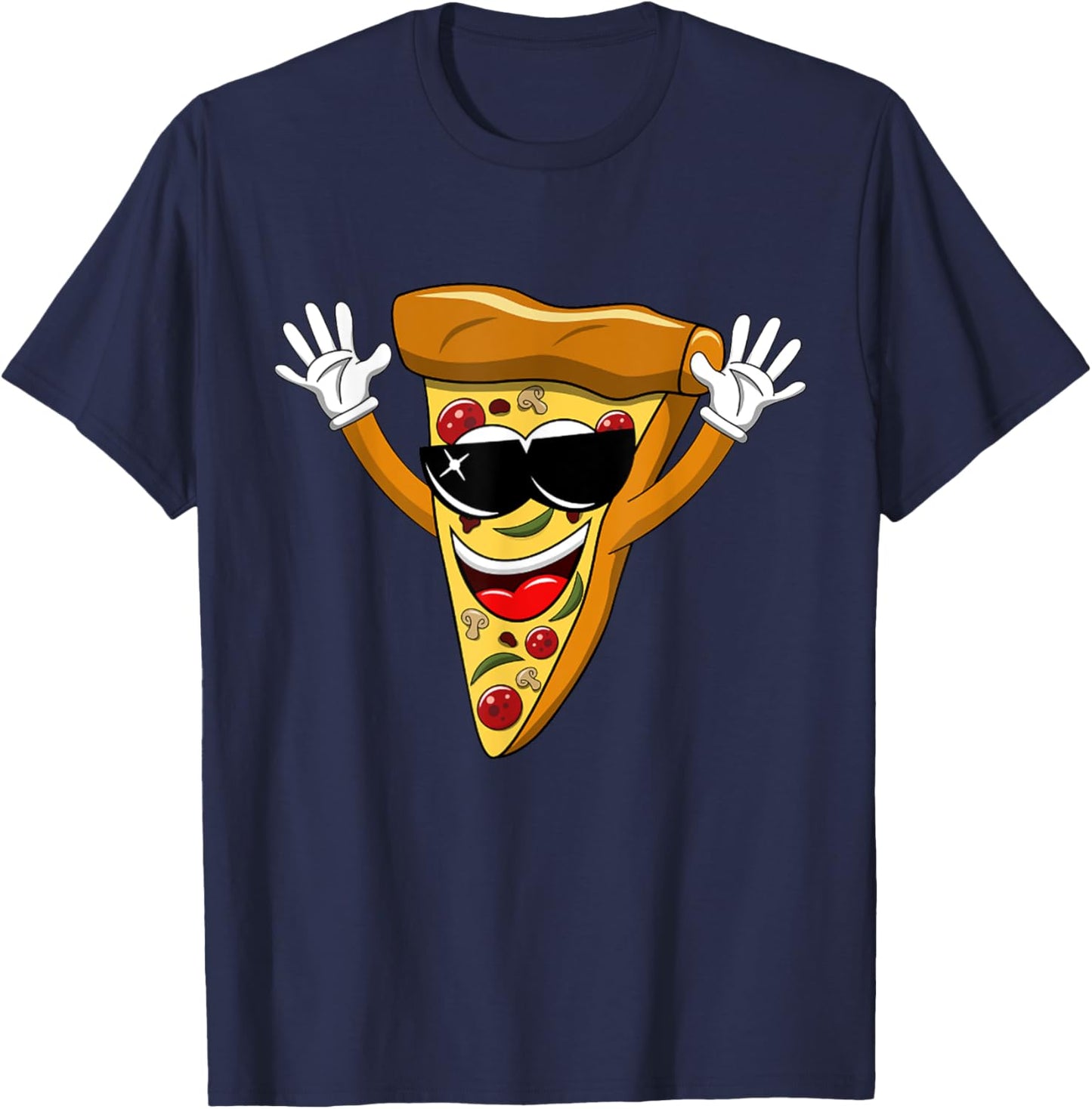 Funny Dancing Dab Pizza T-Shirt - T-Shirt | Navy