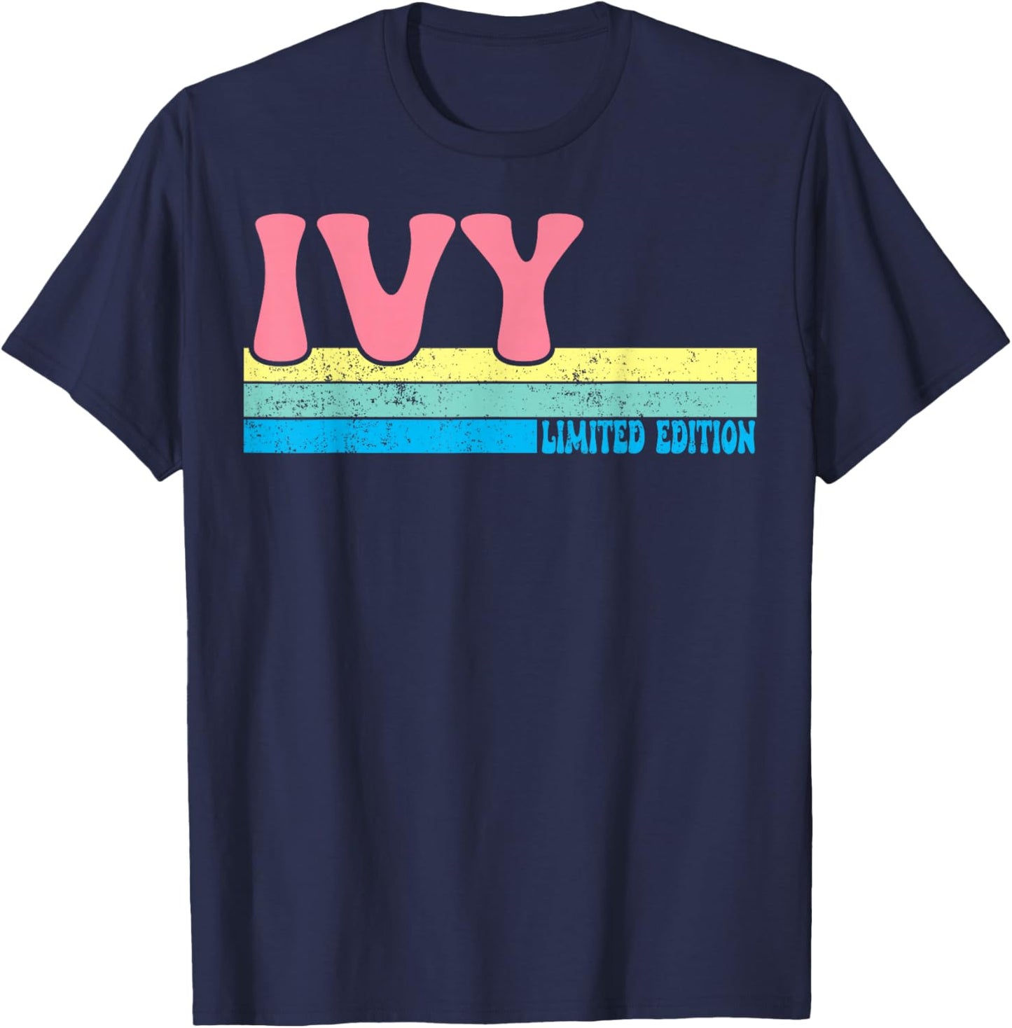 IVY Name Personalized Cute Idea Groovy Women IVY T-Shirt - T-Shirt | Navy