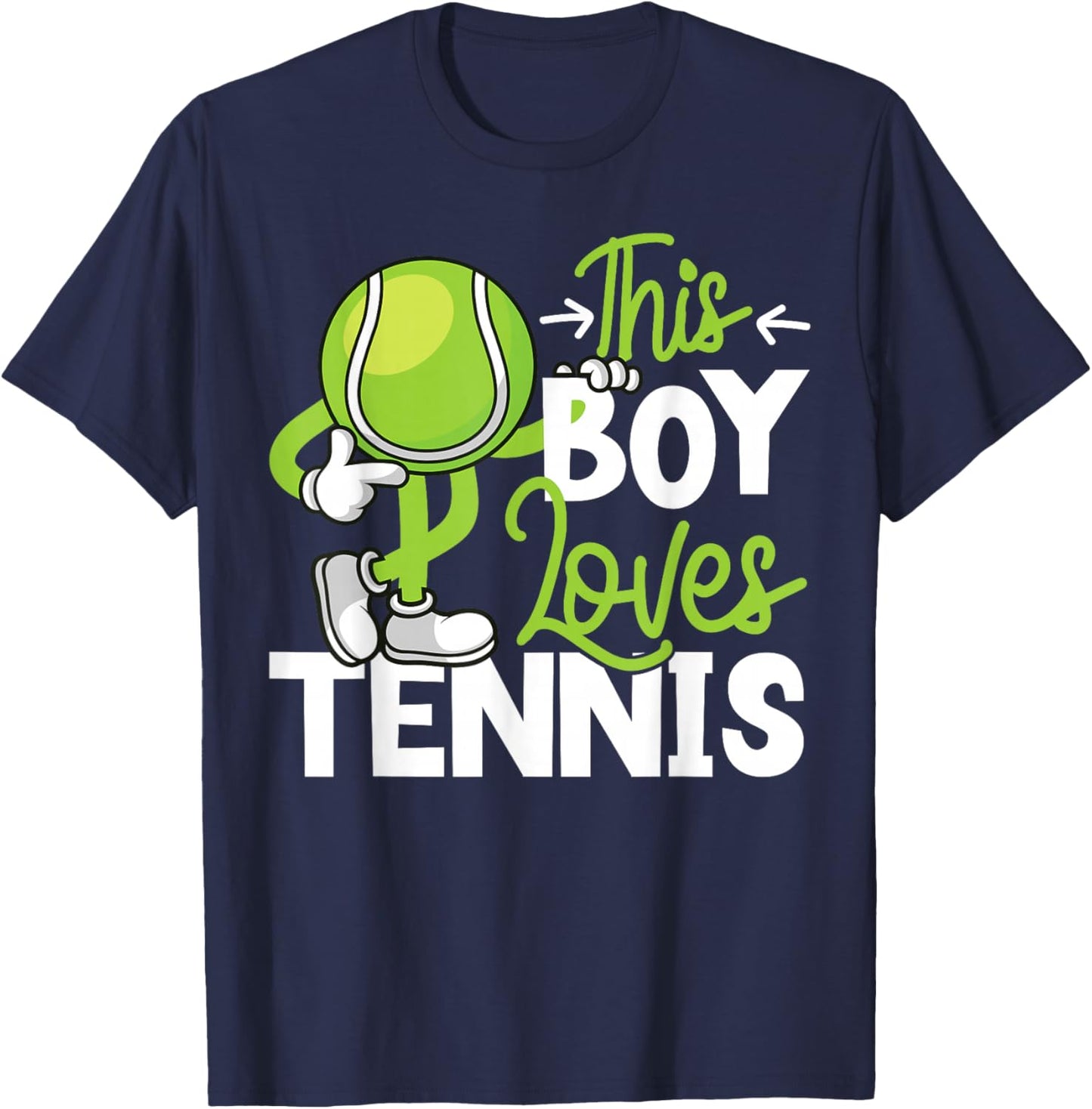 Funny Tennis Player Racket Boy This Boy Loves Tennis T-Shirt - T-Shirt | Navy