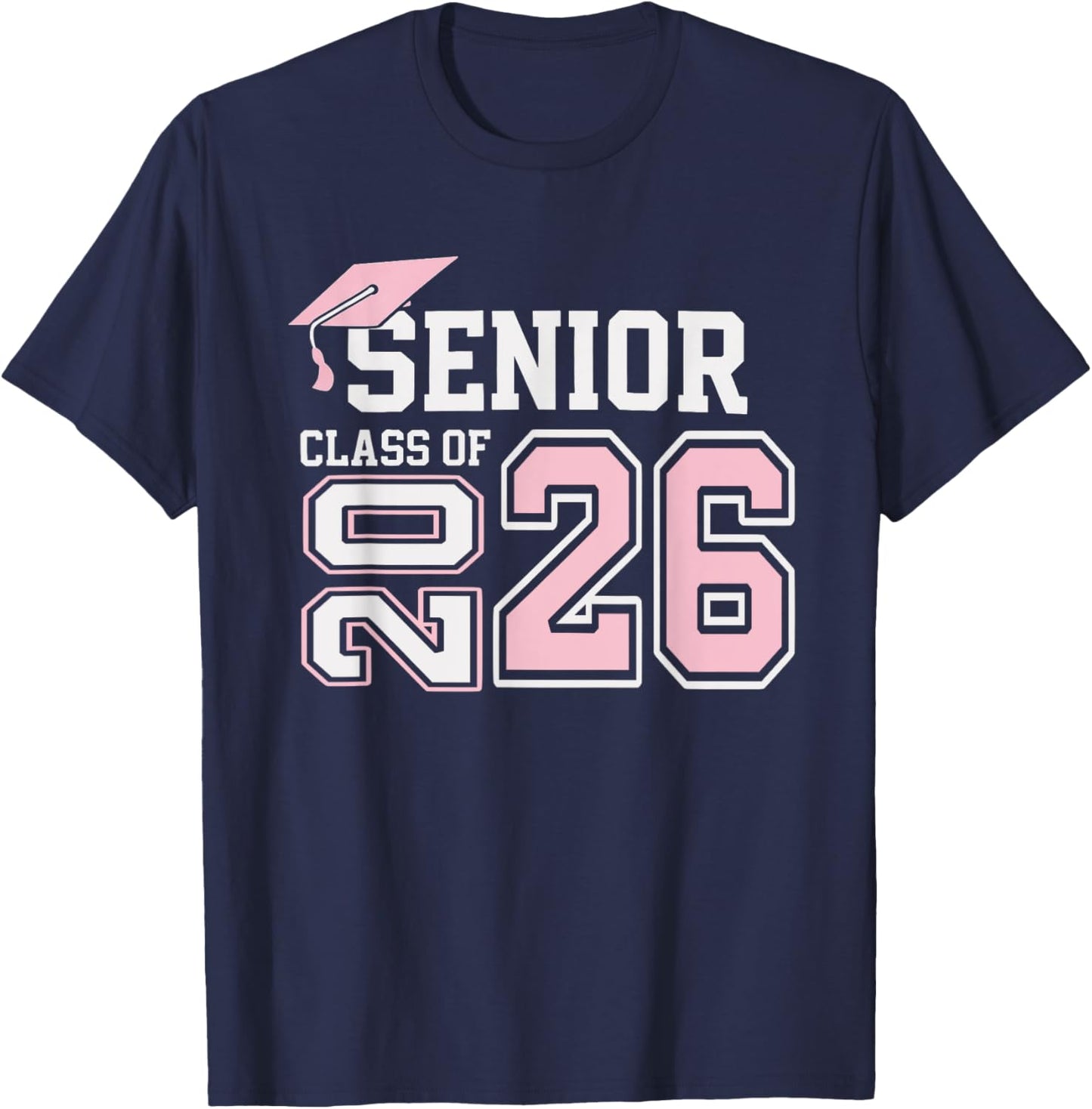 Class of 2026 pink senior girls graduation first day seniors T-Shirt - T-Shirt | Navy