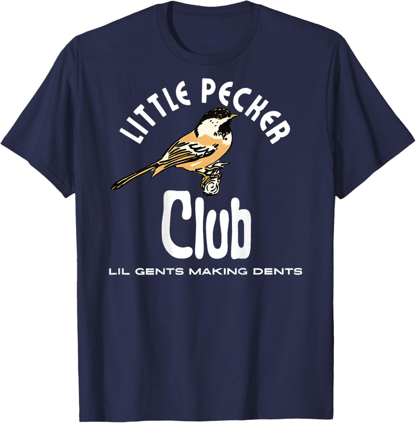 little pecker club Black Humor Club -Adults Small Short Sleeve Loose Fit Polyester 100% Imported T-Shirt - T-Shirt | Navy