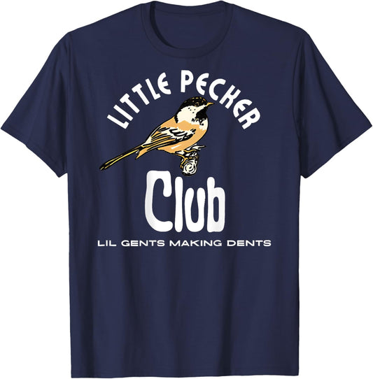 little pecker club Black Humor Club -Adults Small Short Sleeve Loose Fit Polyester 100% Imported T-Shirt - T-Shirt | Navy