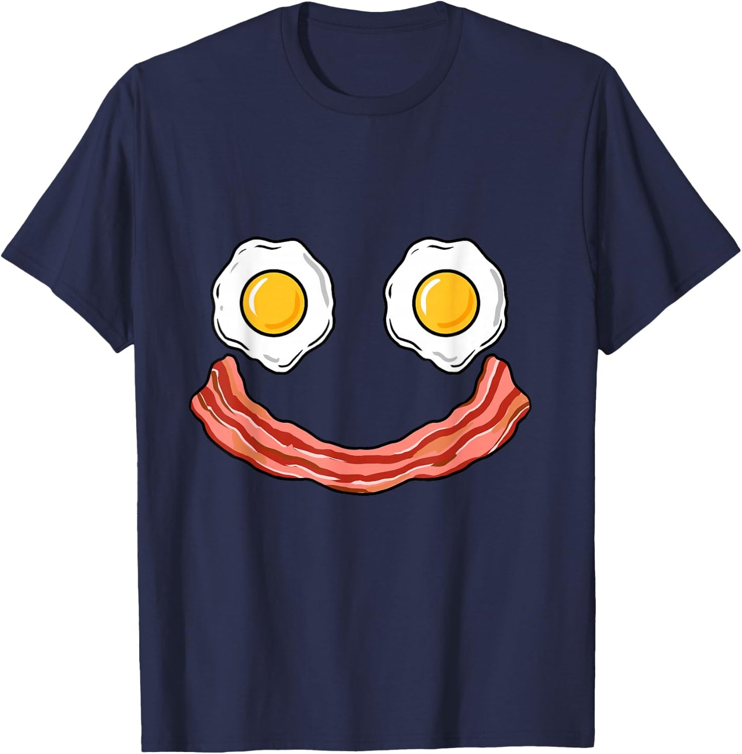 Smiling Egg and Bacon T-Shirt - T-Shirt | Navy