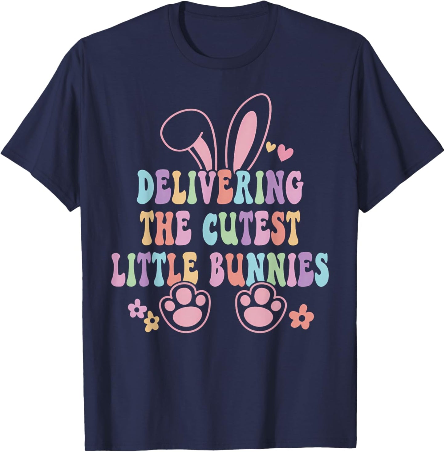 Labor And Delivery Nurse Easter Bunny L&D Nurse Easter Day T-Shirt - T-Shirt | Navy