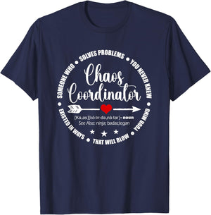 Cute Heart Chaos Coordinator Funny First Day of School T-Shirt - T-Shirt | Navy