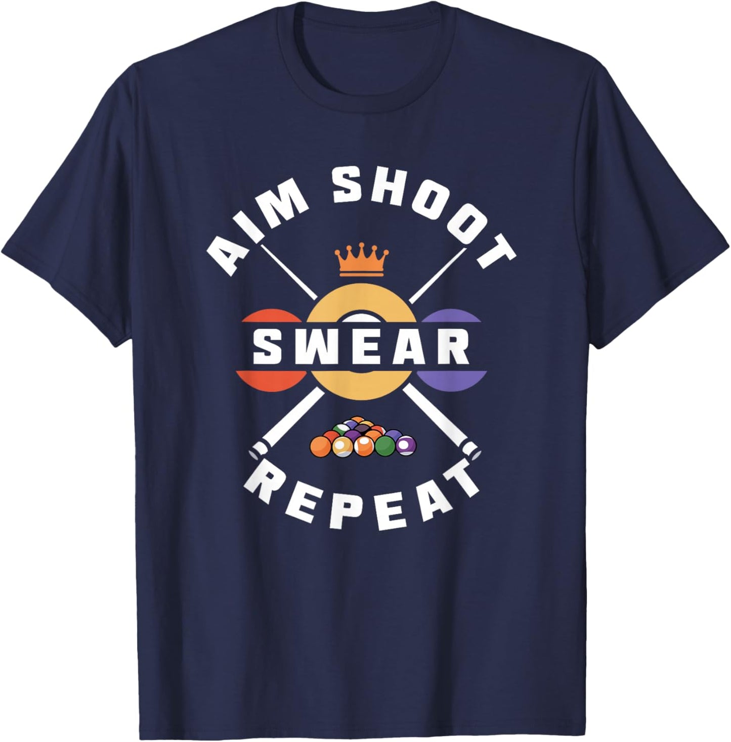 Aim Shoot Swear Repeat T-Shirt - T-Shirt | Navy
