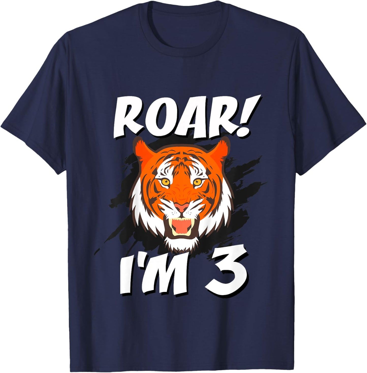 3 Year Old Tiger Birthday Party Tigers Roar Safari 3rd Gift T-Shirt - T-Shirt | Navy