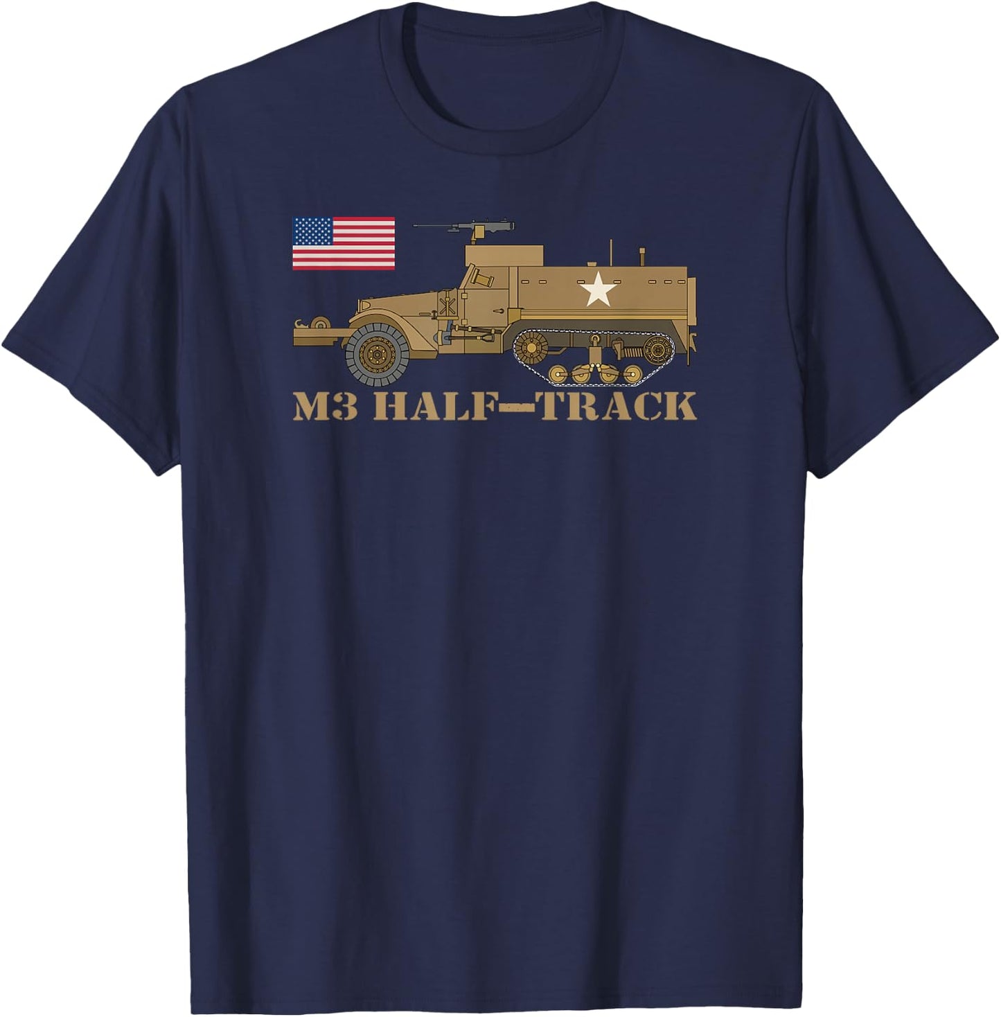 M3 Half-track American WW2 Armored Personnel Carrier T-Shirt - T-Shirt | Navy