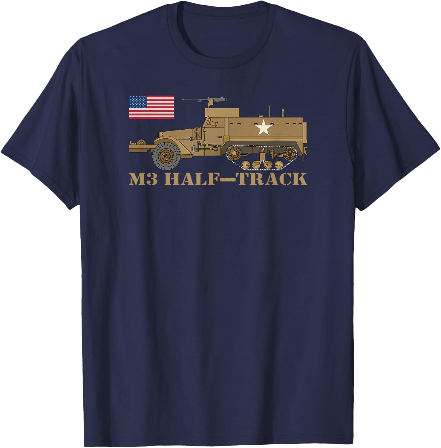 M3 Half-track American WW2 Armored Personnel Carrier T-Shirt - T-Shirt | Navy