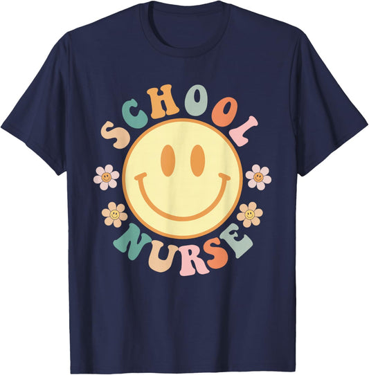 Funny School Nurse Graphic Tops Back To School T-Shirt - T-Shirt | Navy
