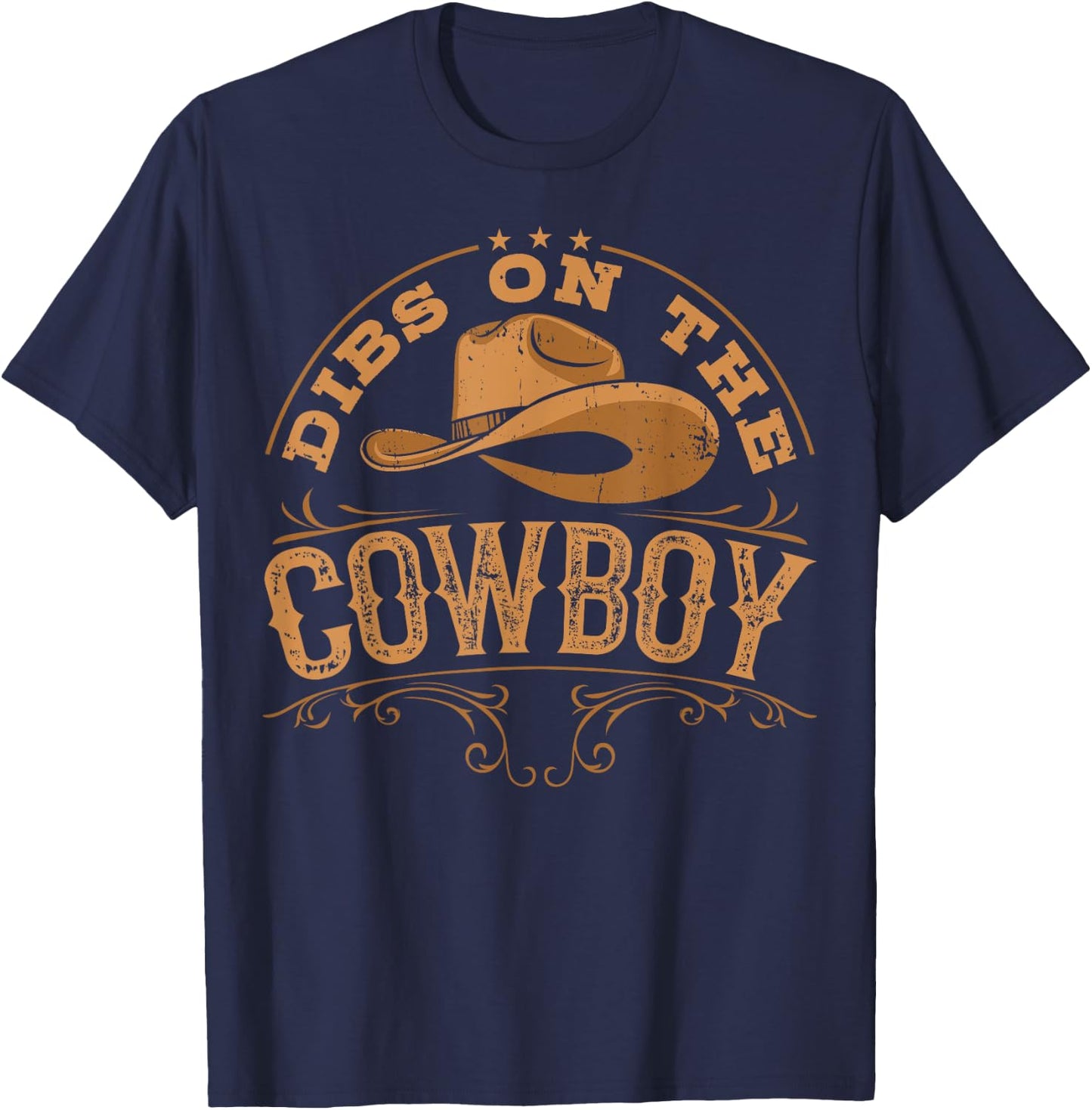 Dibs On The Cowboy Rodeo Ranch Girlfriend Wife Lipstick T-Shirt - T-Shirt | Navy