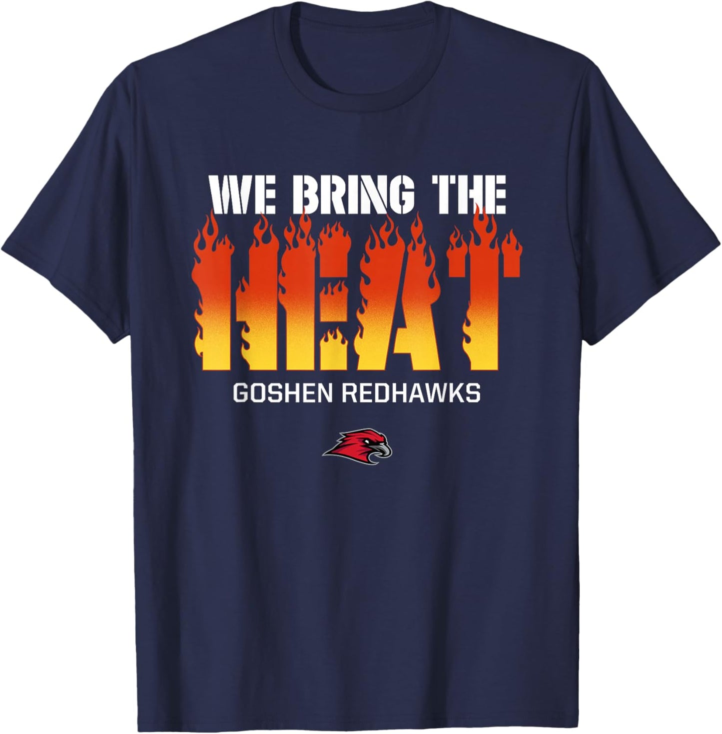 Goshen Redhawks Logo We Bring the Heat HS T-Shirt - T-Shirt | Navy