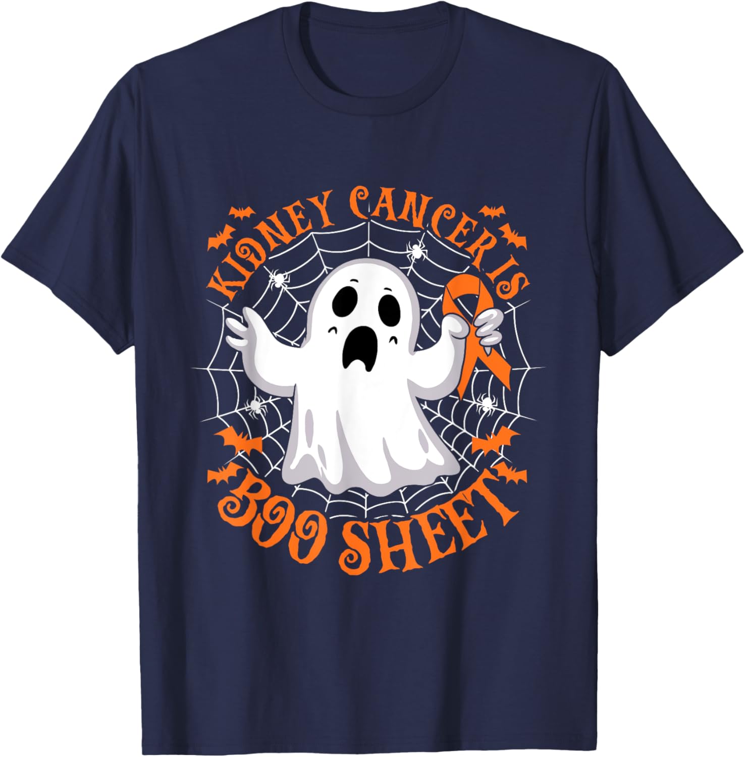 Kidney Cancer is Boo Sheet Halloween Costume T-Shirt - T-Shirt | Navy