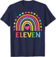 11 Years Old Rainbow 11th Birthday Gift Girls Boys Bday T-Shirt - T-Shirt | Navy