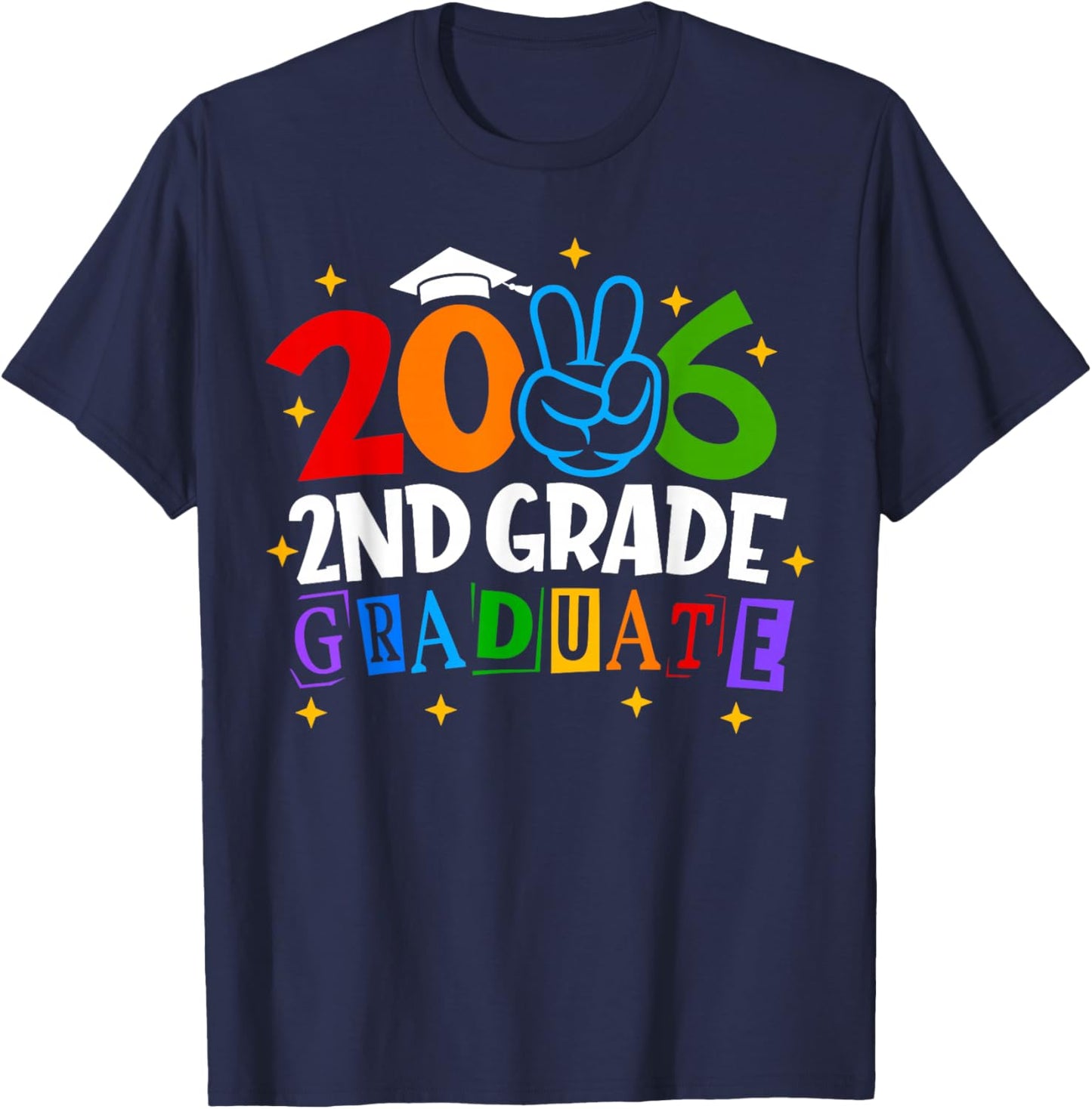 2nd Second Grade Graduate 2026 Graduation Class of 2026 Kids T-Shirt - T-Shirt | Navy