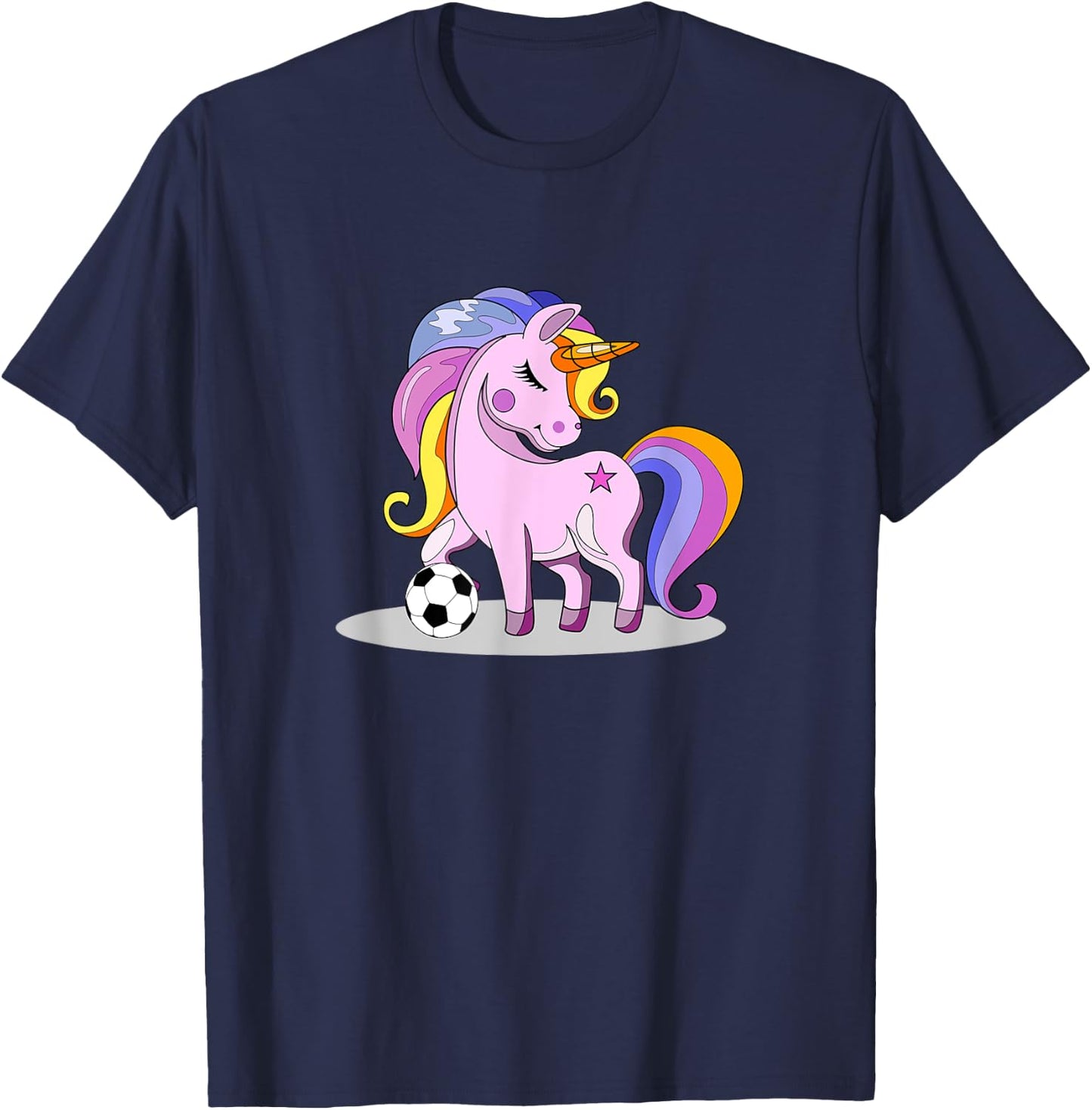Unicorn Themed Soccer Girl Gifts For Soccer Mom T-Shirt - T-Shirt | Navy