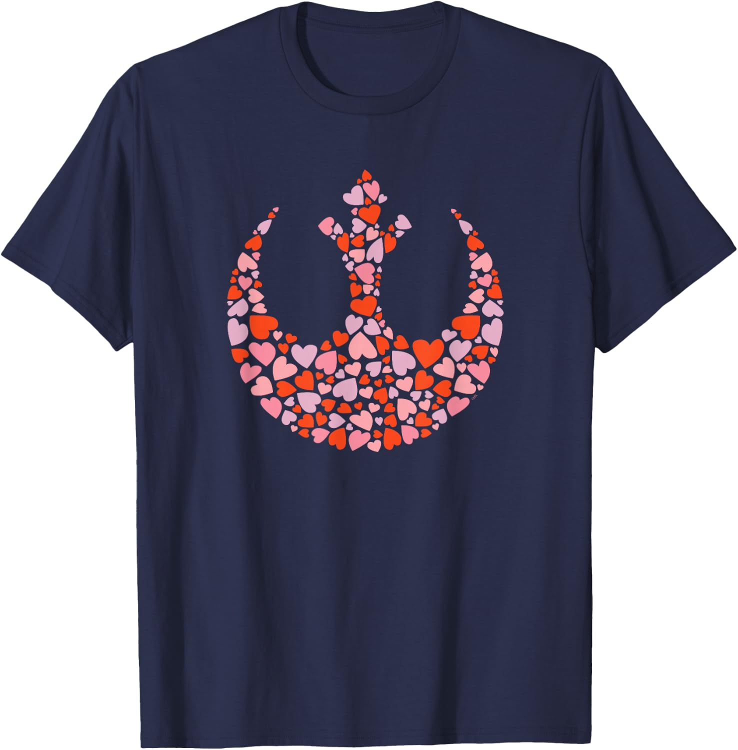 Star Wars Valentine's Day Rebel Alliance Symbol Logo Hearts T-Shirt - T-Shirt | Navy
