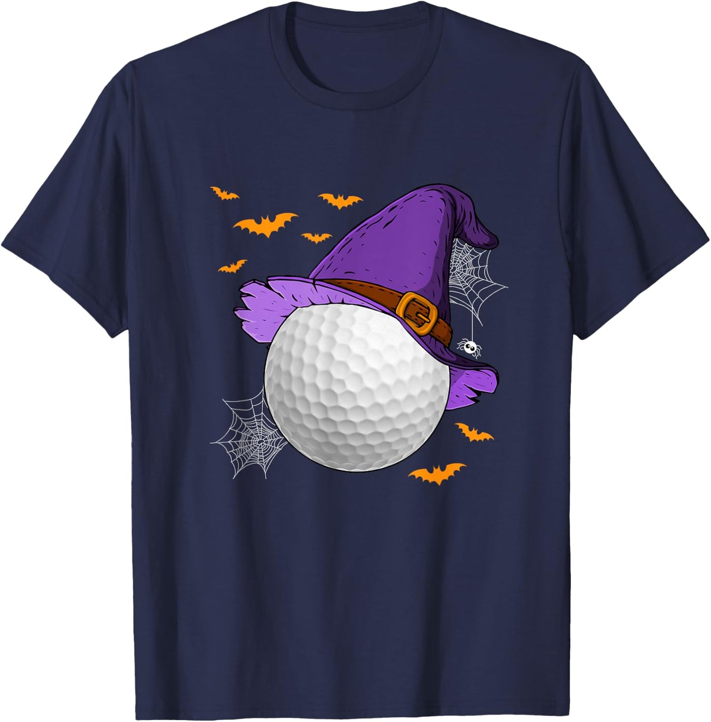 Golf Ball Witch Hat Pumpkin Spooky Halloween Costume T-Shirt - T-Shirt | Navy