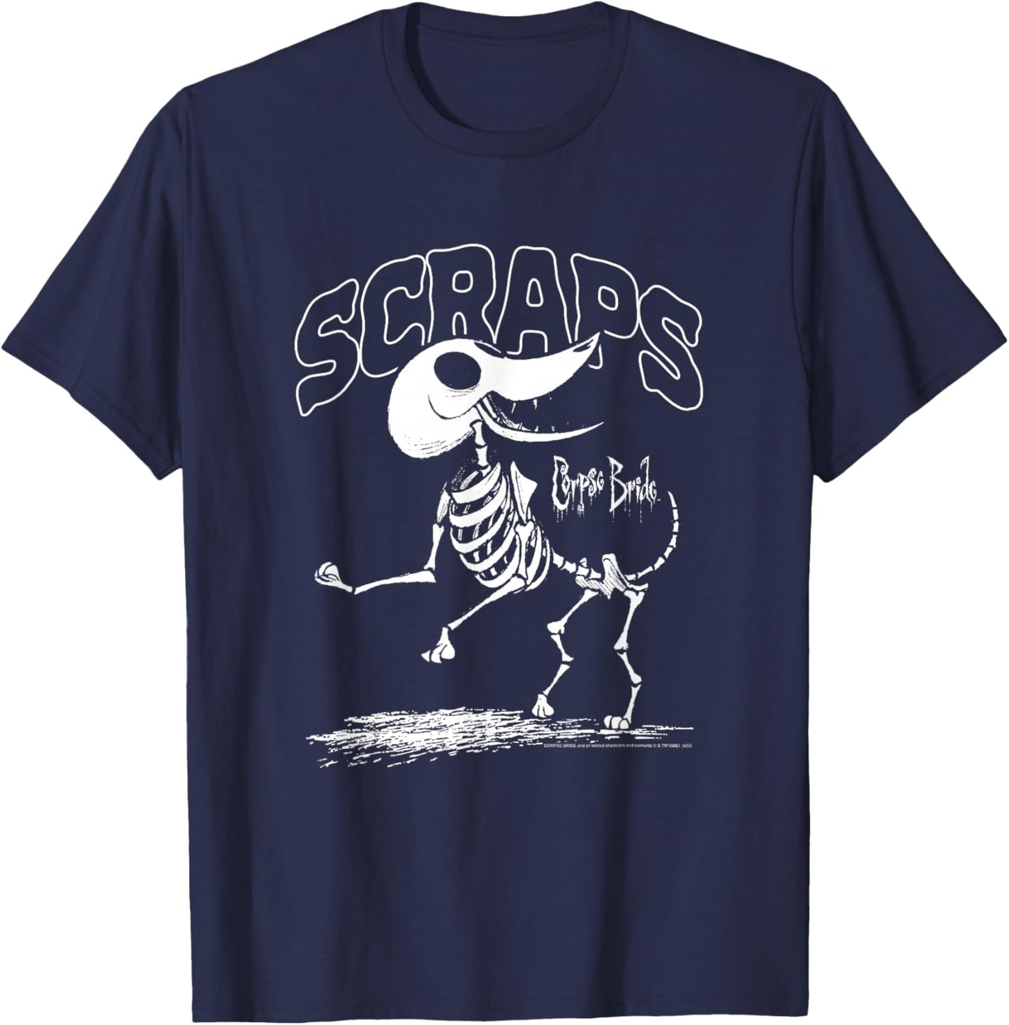 Corpse Bride Scraps Skeleton Dog Movie T-Shirt - T-Shirt | Navy