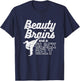 Beauty Brains Black Belt Girl Karate Kick Taekwondo Gift T-Shirt - T-Shirt | Navy