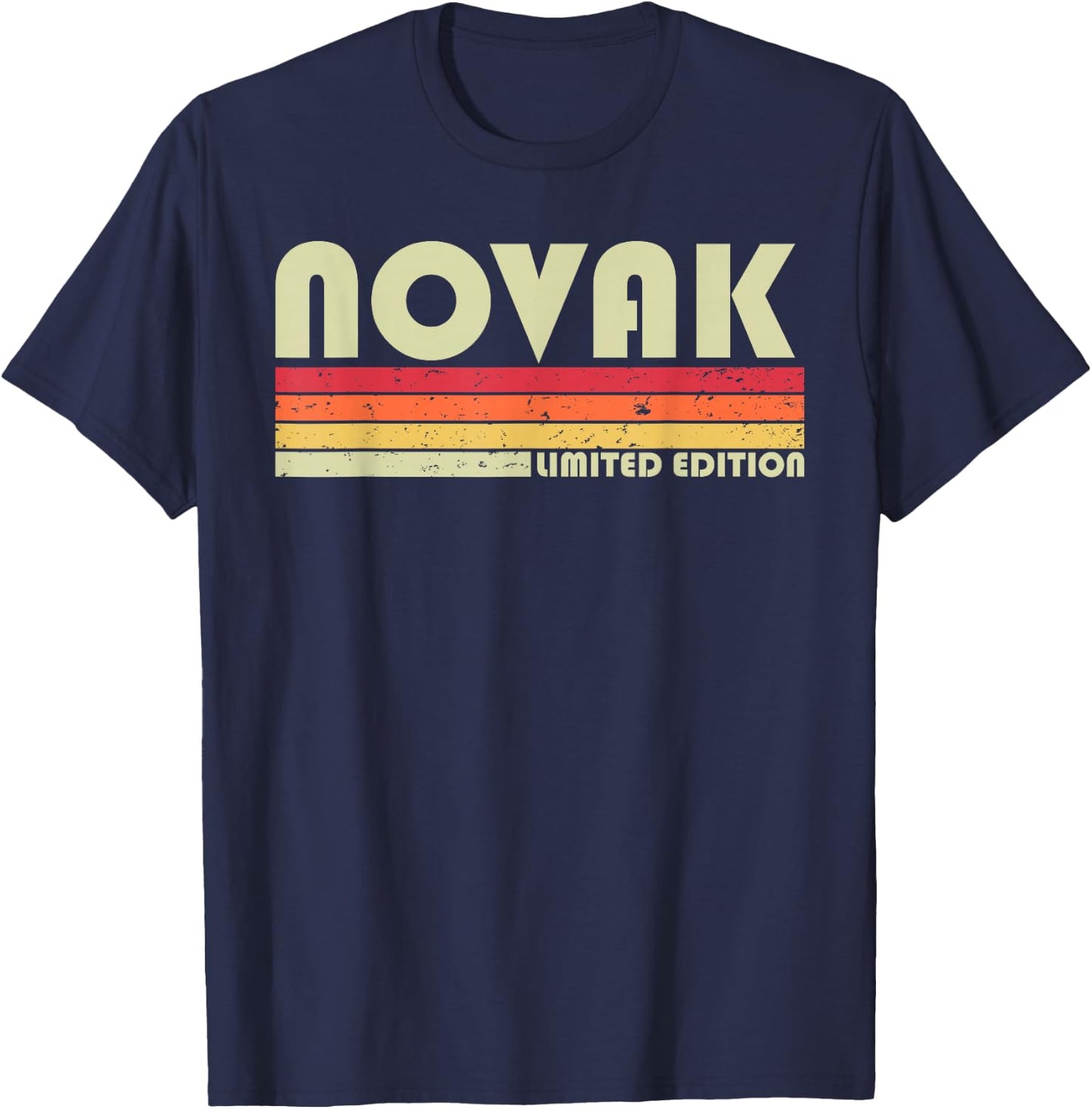 NOVAK Surname Funny Retro Vintage 80s 90s Birthday Reunion T-Shirt - T-Shirt | Navy