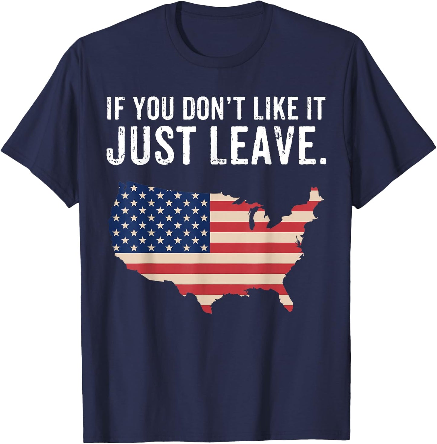 Betsy Ross If You Don't Like It Just Leave Patriotic Flag Women Men T-Shirt - T-Shirt | Navy