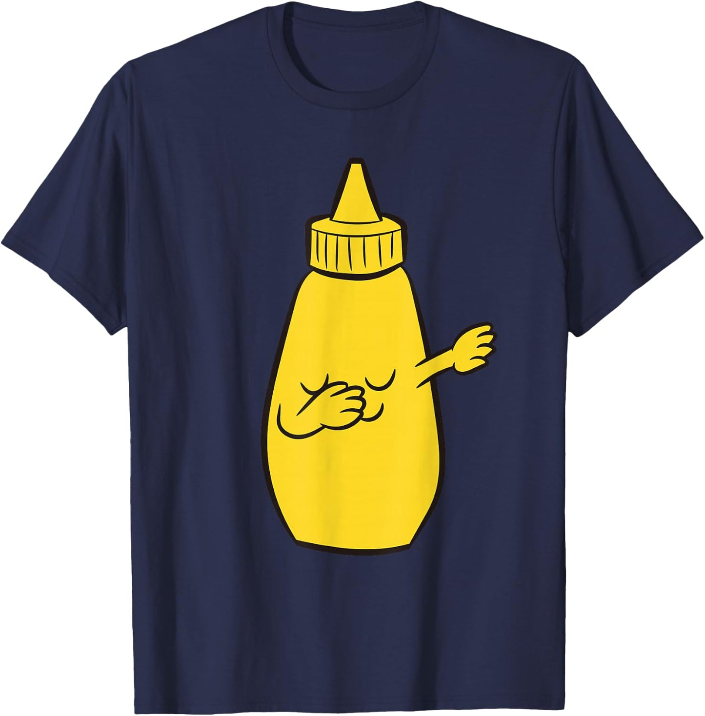 Dabbing Yellow Mustard Squeeze Bottle Funny Dancing Mustard T-Shirt - T-Shirt | Navy